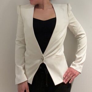 Mugler waisted v neck star button blazer